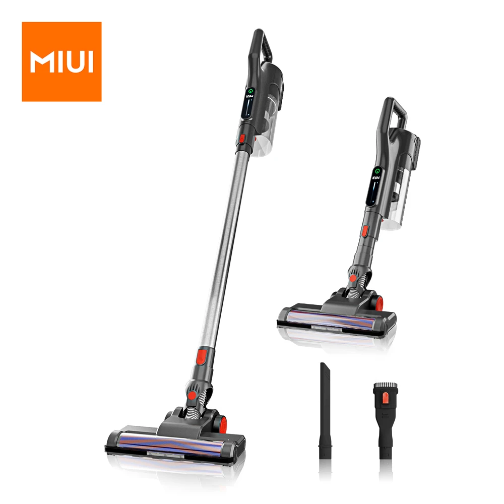 MIUI Cordless Handheld Vacuum Cleaner with Touch Screen, Powerful Suction Removable Rechargeable Battery，LED-Light,2-Gears