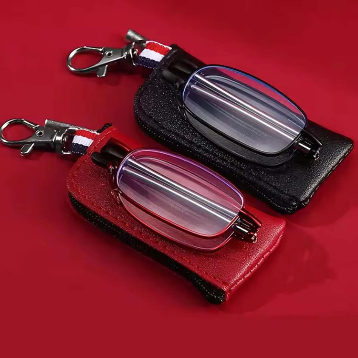 Faltbare Lesebrille für Herren und Damen, Metallrahmen, blaulichtbeständige Brille mit Reißverschlusstasche, verschreibungspflichtige Brillen +1,0 bis +4,0