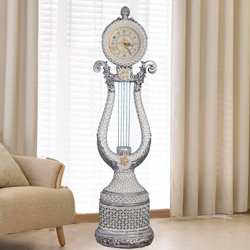 

European large creative floor clock villa living room antique standing clock simple seat modern simple art fashion