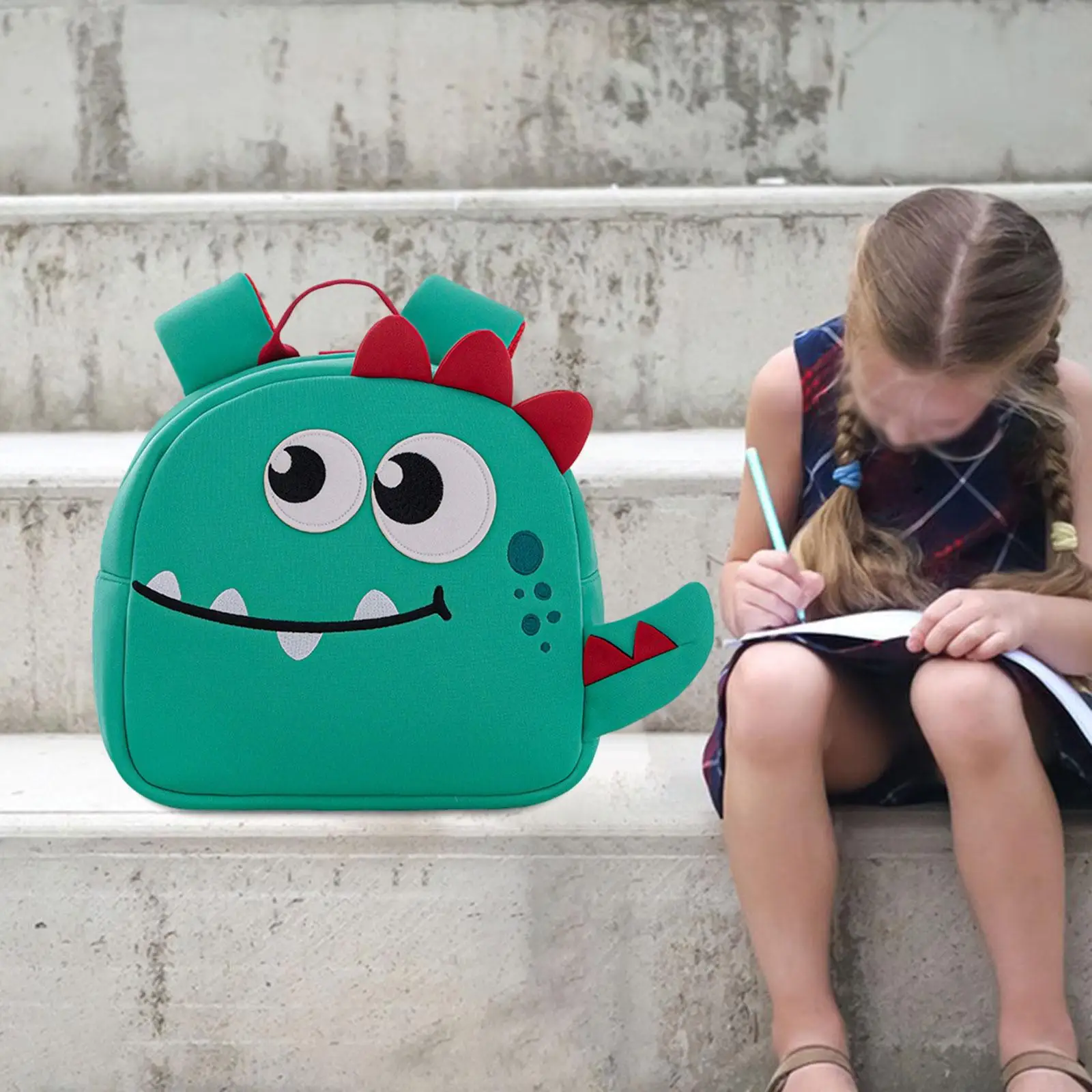 

Dinosaur Child Backpack with Reflective Strips Easy to Use Waterproof