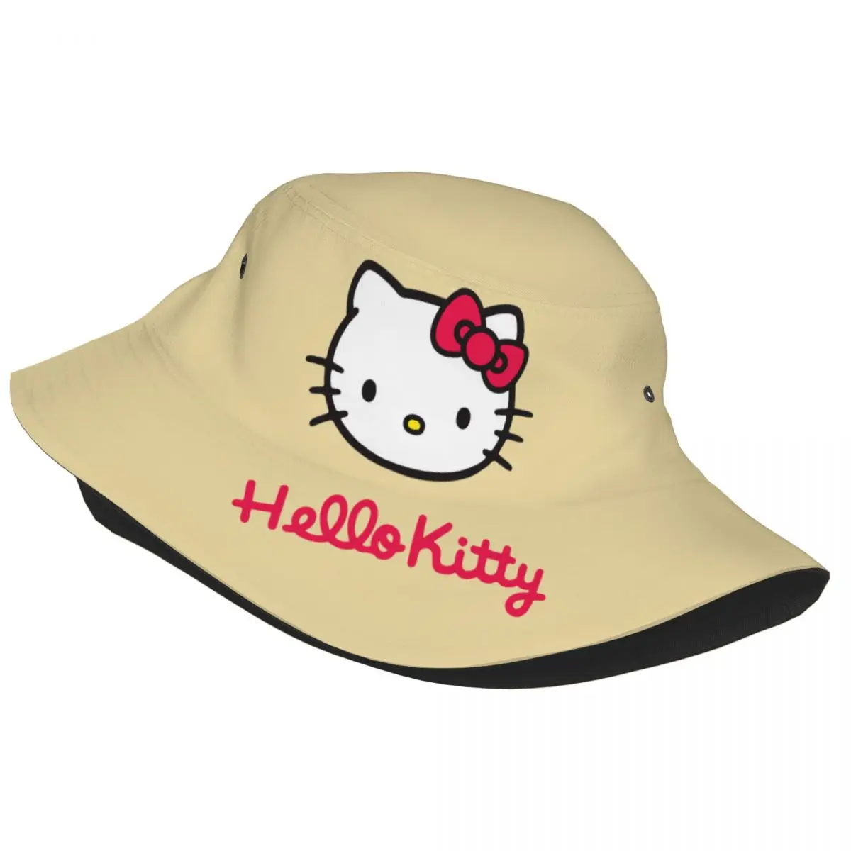 Unisex Harajuku Sanrio Hello Kitty Bucket Hat Accessories Bob Hats For Beach Headwear UV Protection