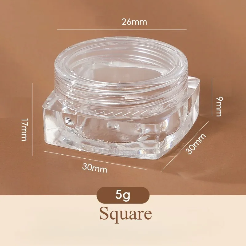 

50pcs Make Up Jars For Small Business Mini Sample Bottle Sealing Pot Face Cream Container Plastic Transparent Case Portable Box