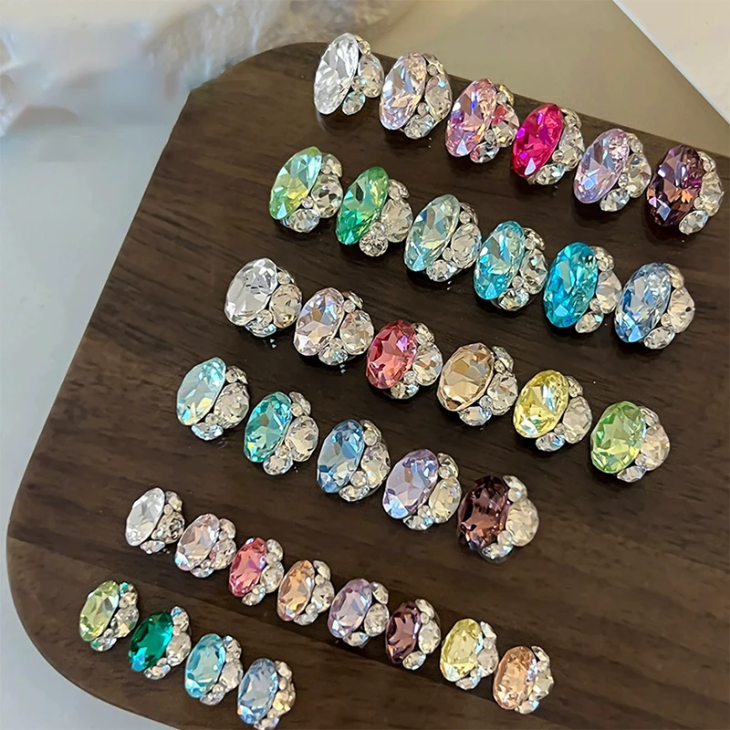 

5Pcs 6*8mm Cushion Cut Glass Loose Rhinestones Pointback Nail Art Adhesive Accessories Crystals DIY Jewelry Making Stones