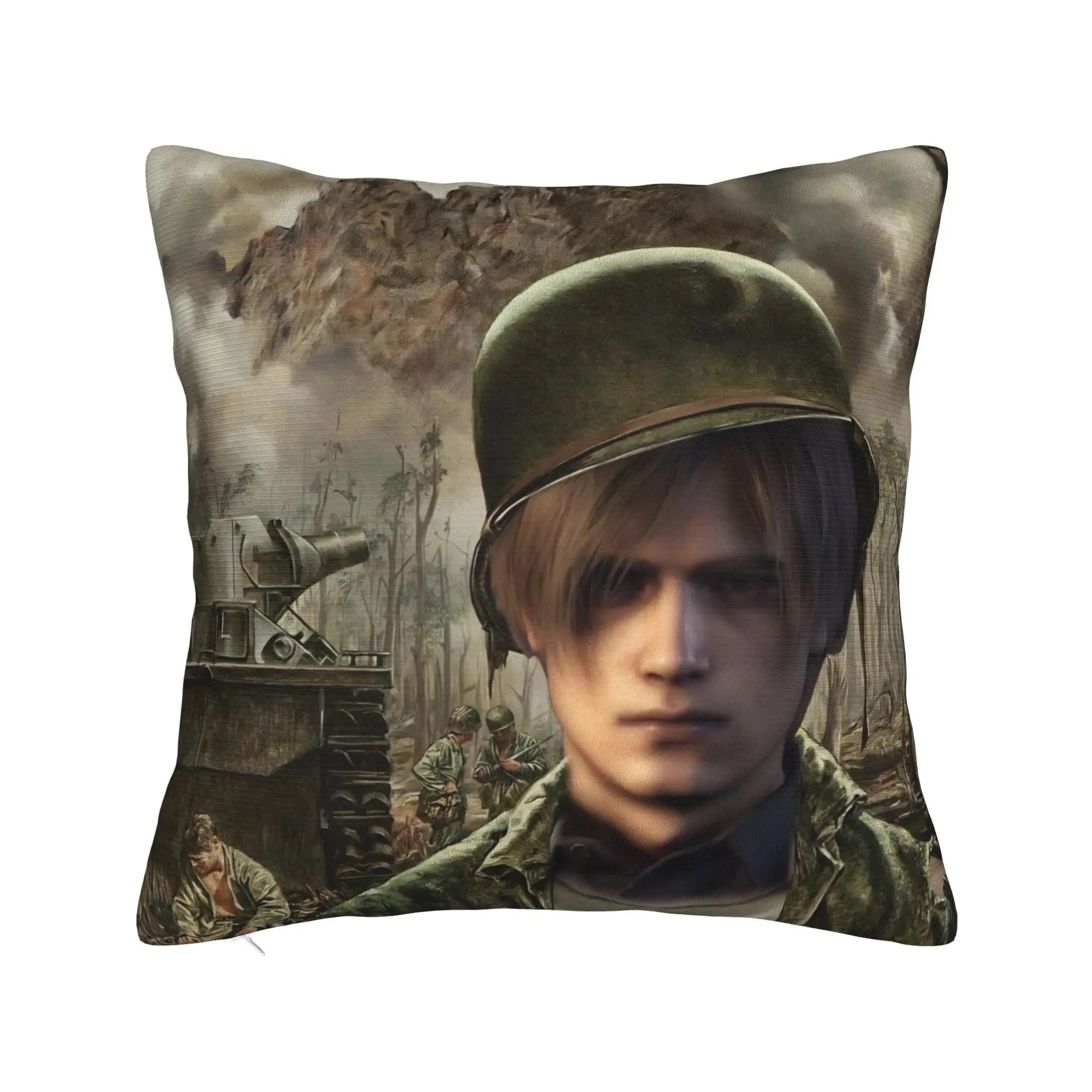 Leon S Kennedy Meme Residents Evils Pillowcase Printing Polyester Cushion Cover Decoration  Pillow Case Cover Home Square 45X45