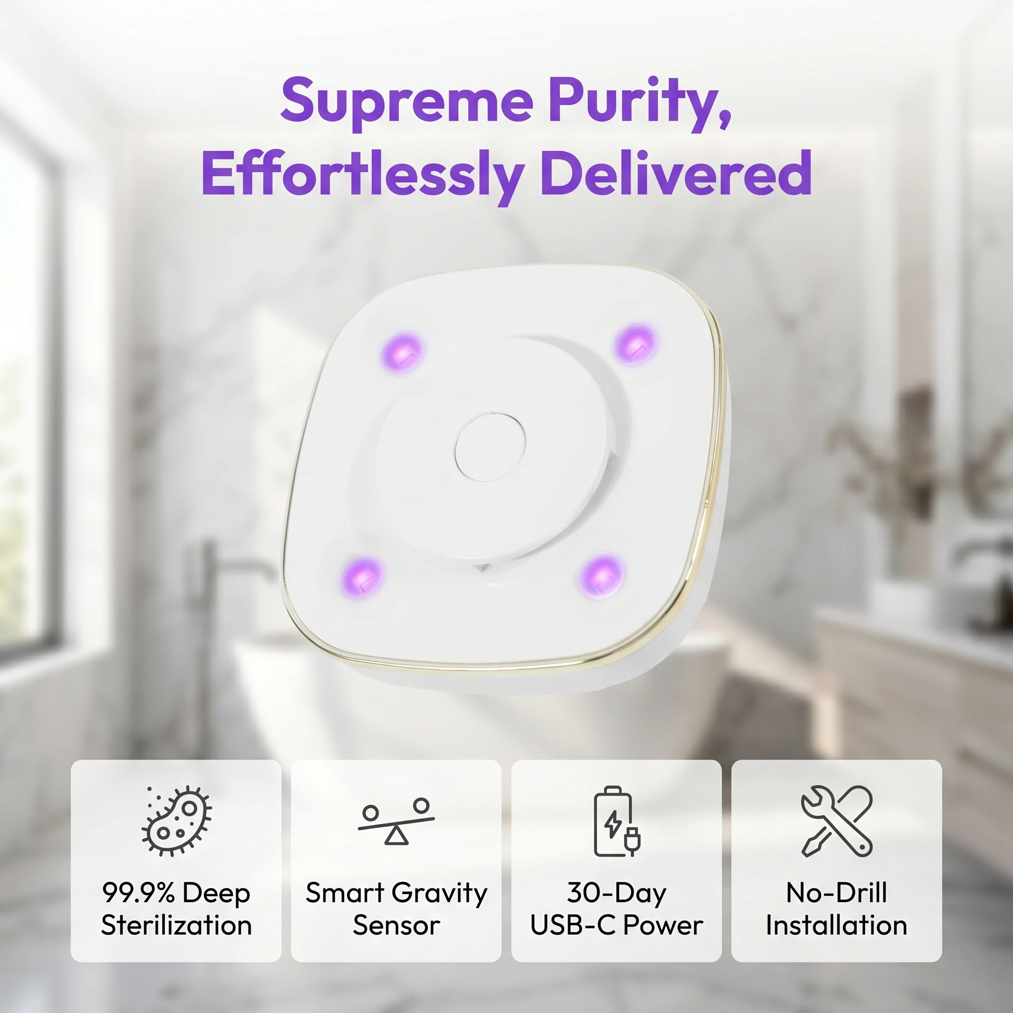 2026 New Smart Toilet Cleaner Wall Mounted Sterilization USB Charging LED Toilet Light Portable for Home Bathroom Travel Use