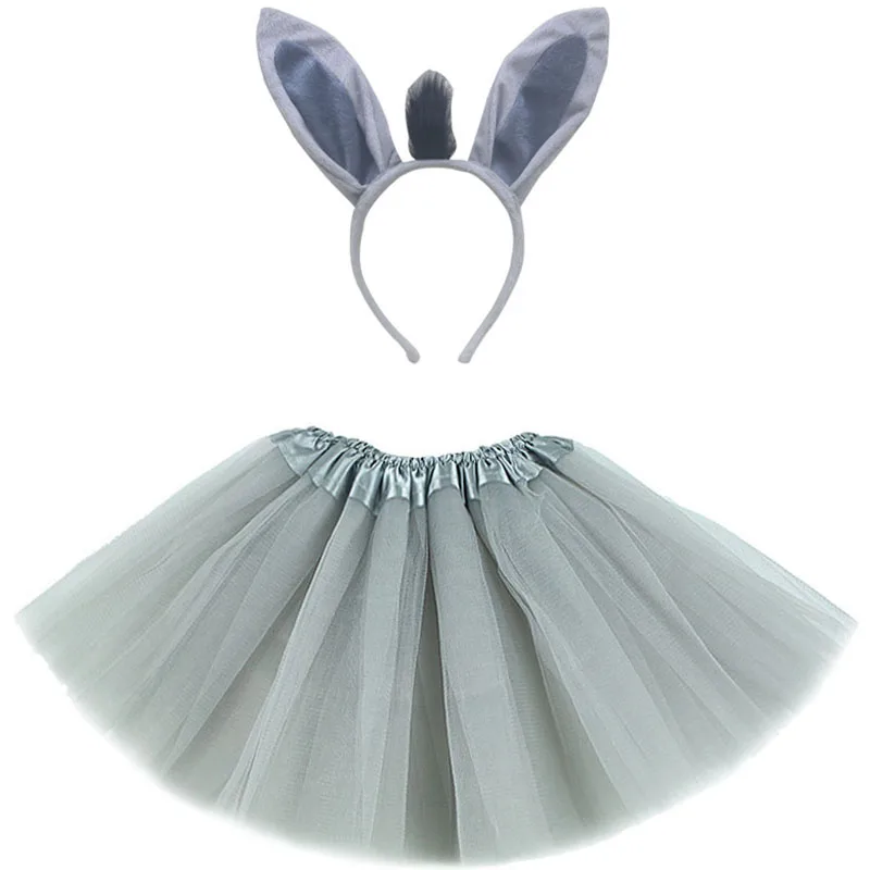 Bambini bambini ragazza animali asino fascia papillon coda Tutu gonna Anime puntelli compleanno Costume di Halloween Cosplay