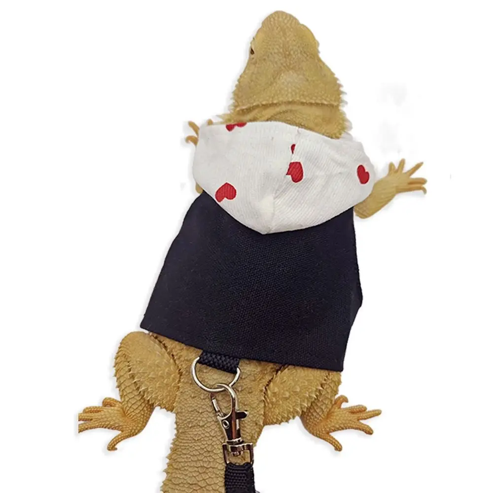 Adjustable Lizard Rope Bearded Dragon Lizard Hoodie Canvas Colorful Reptile Outdoor Chest Harness Comfort with Leash - view 3