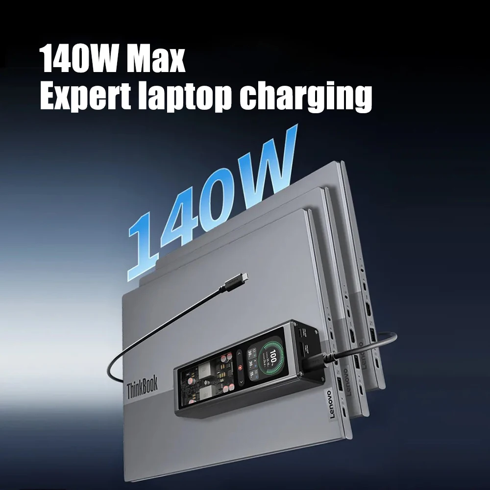 PD140W PowerBank 20V7A 20000 мАч/74 Втч 2,01 дюйма TFT цветной экран PPS QC мототелефон ноутбук умные часы 2 Type-C1USBA быстрая зарядка