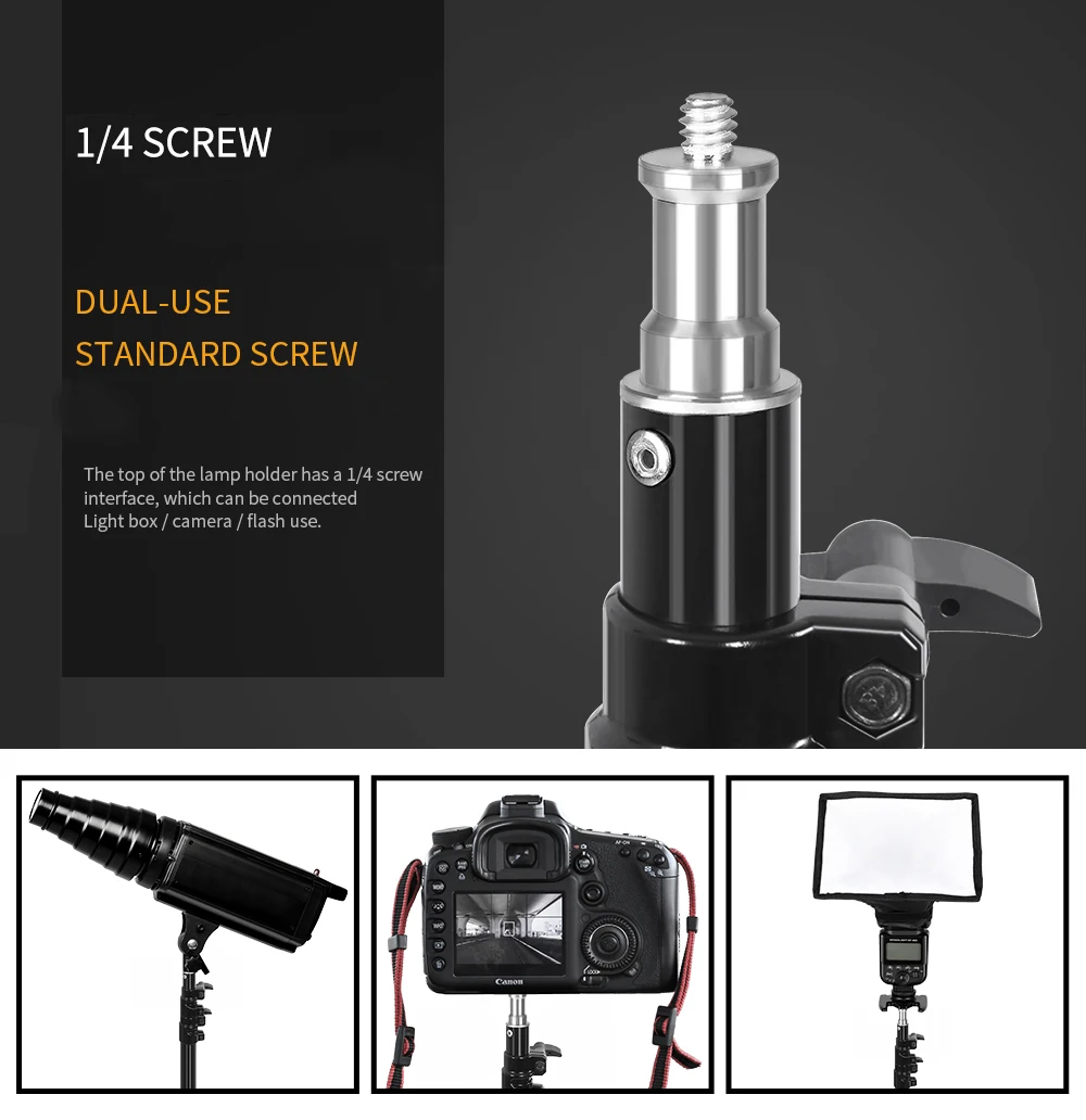 SH Black Tripod 2.8M  Aluminum Alloy Foldable Light Stand Photography Fill Spot Light Softbox Photo Studio Load 5KG