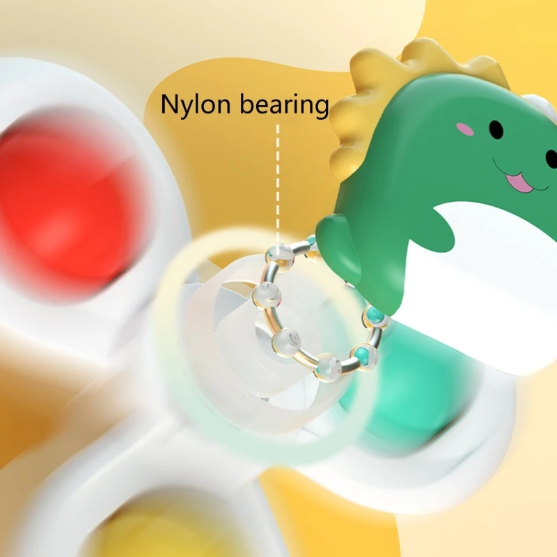 Baby Rattle Toy Spinner Newborn Shower Gift Colorful Spinner Toy Cartoon Animals Newborn High Chair Dining-Chair Mount