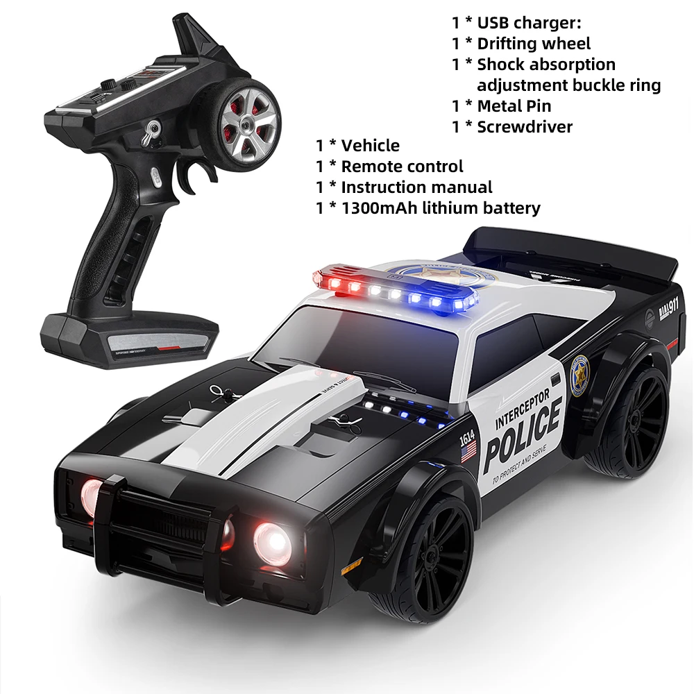 1:16 Nuovo SG1614 Rc Car Muscle RC Modello di auto della polizia con luce fredda ad alta velocità Veicolo da corsa Auto telecomandate Ragazzi giocattolo