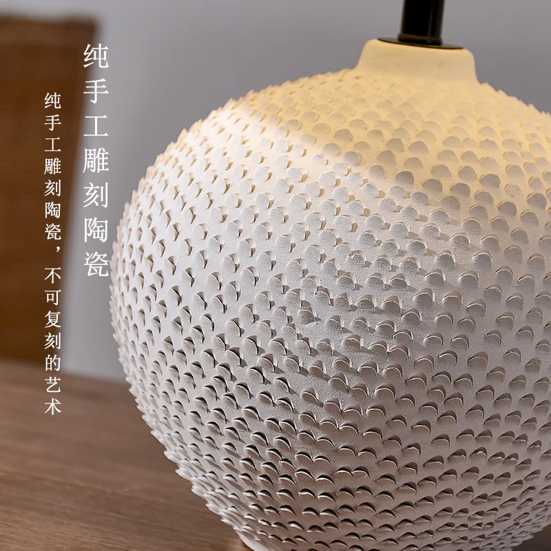 Lampada da tavolo a vento wabi-sabi, ornamento per vaso in ceramica artistica creativa da comodino, lampada da ingresso decorativa per soggiorno in famiglia