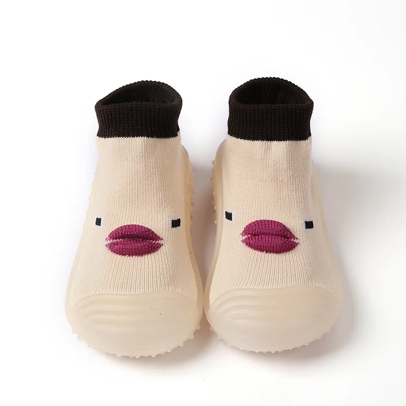 Baby Floor Socks and Shoes with Anti Slip Soft Sole Silicone Cute Little Duck Walking Socks and Shoes