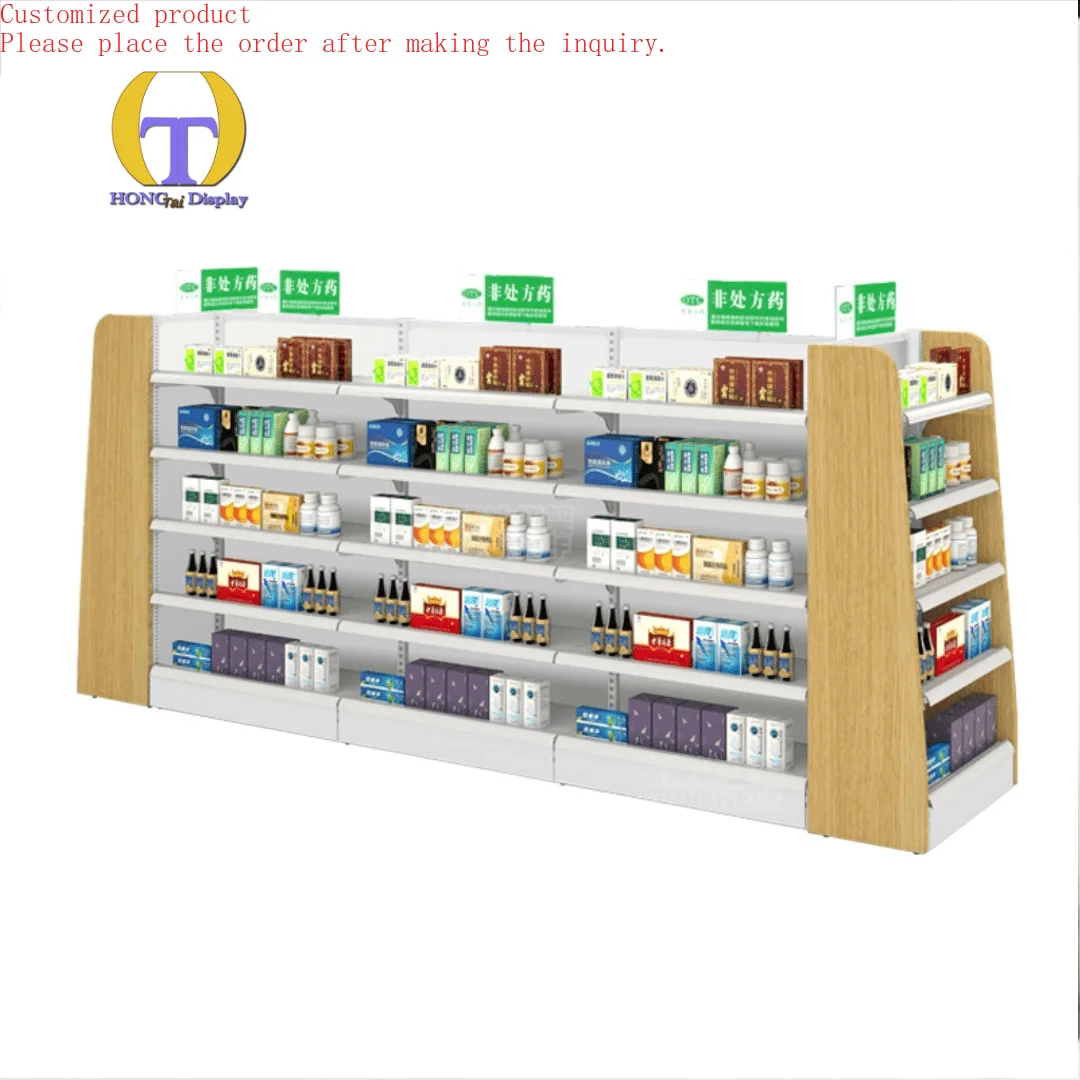 

Пользовательские. Настроить дисплей для хранения лекарств. Оптовая продажа с фабрики. Двусторонняя настенная витрина для витрины для хранения лекарств.