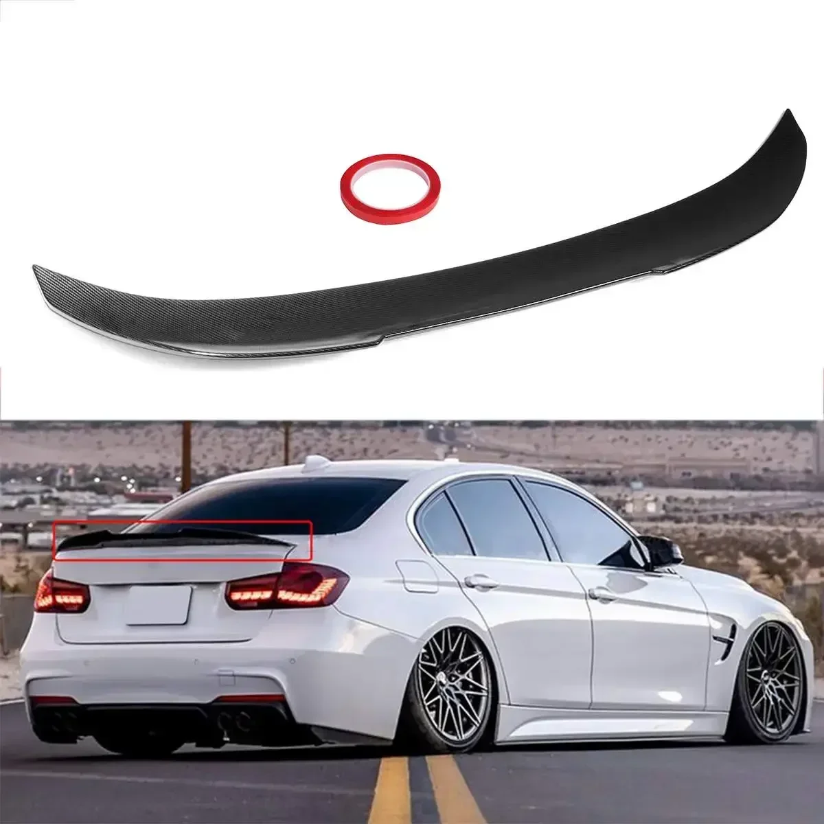 

Car Rear Trunk Boot Lip Spoiler Wing For BMW 3 Series F30 F80 M3 Sedan 4 DR 2012-2018 Rear Trunk Boot Lip Wing Spoiler Body Kit