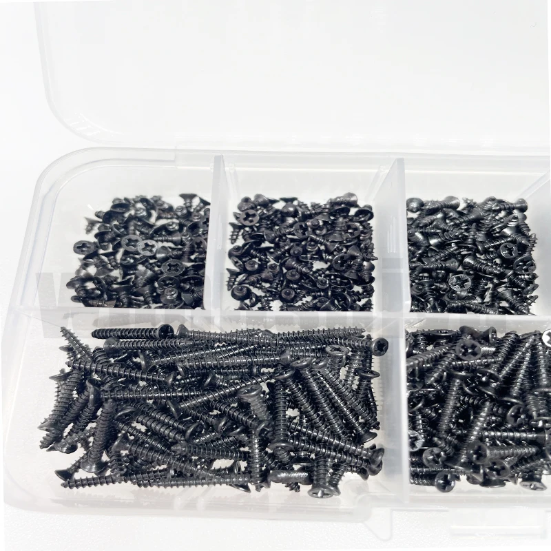 800 stuks blackM2 platte kop kruis koolstofstaal zelftappende schroef, geschikt voor woningverbetering, doe-het-zelf-techniek, elektronische Prod