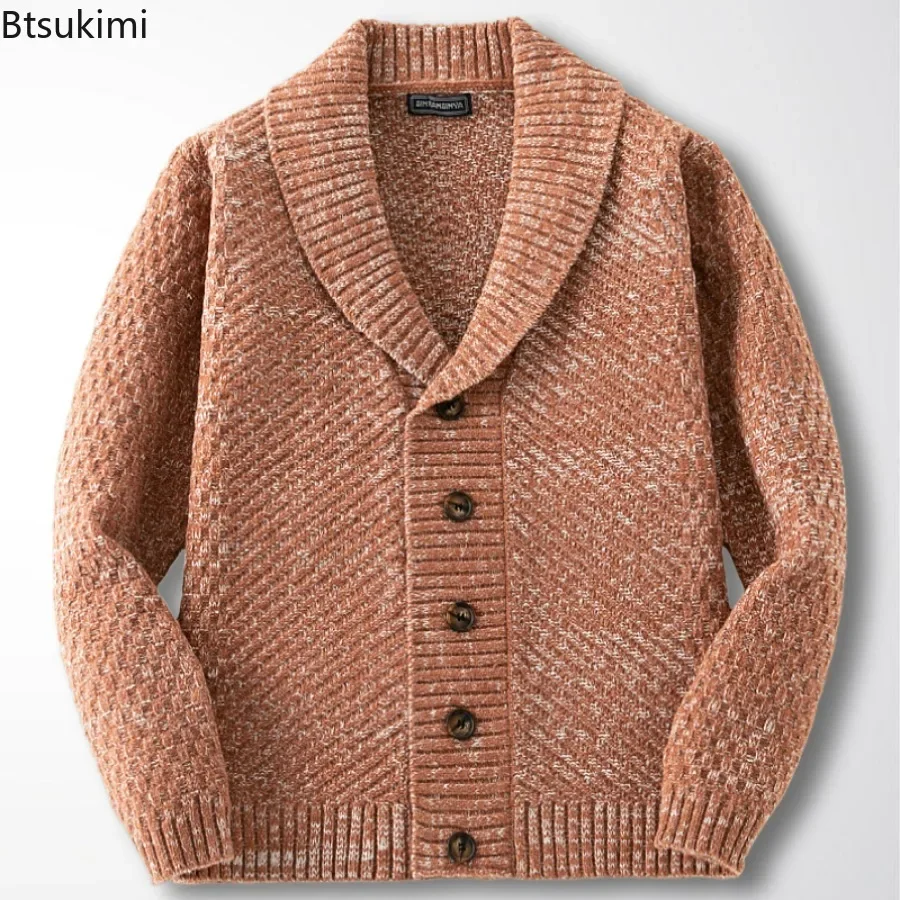New 2025 Vintage Men's Warm Sweater Autumn Winter Knitted Men Cardigan Sweater Long Sleeve Casual Coats Jacket Mens Clothing