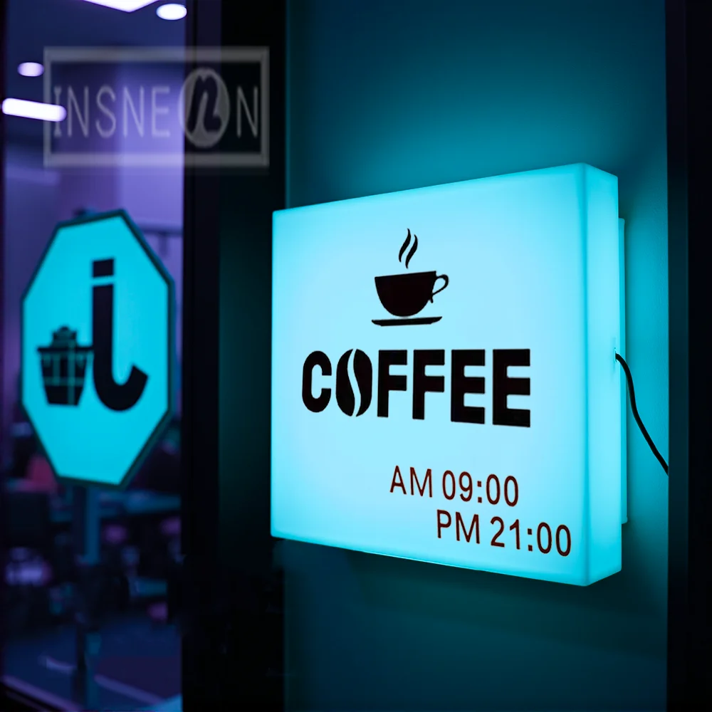 Led Light Box Sign Custom Logo Acrylic Signs Home Neon Wall Letter Business Signage Lightbox Bright Letters Outdoor Advertising