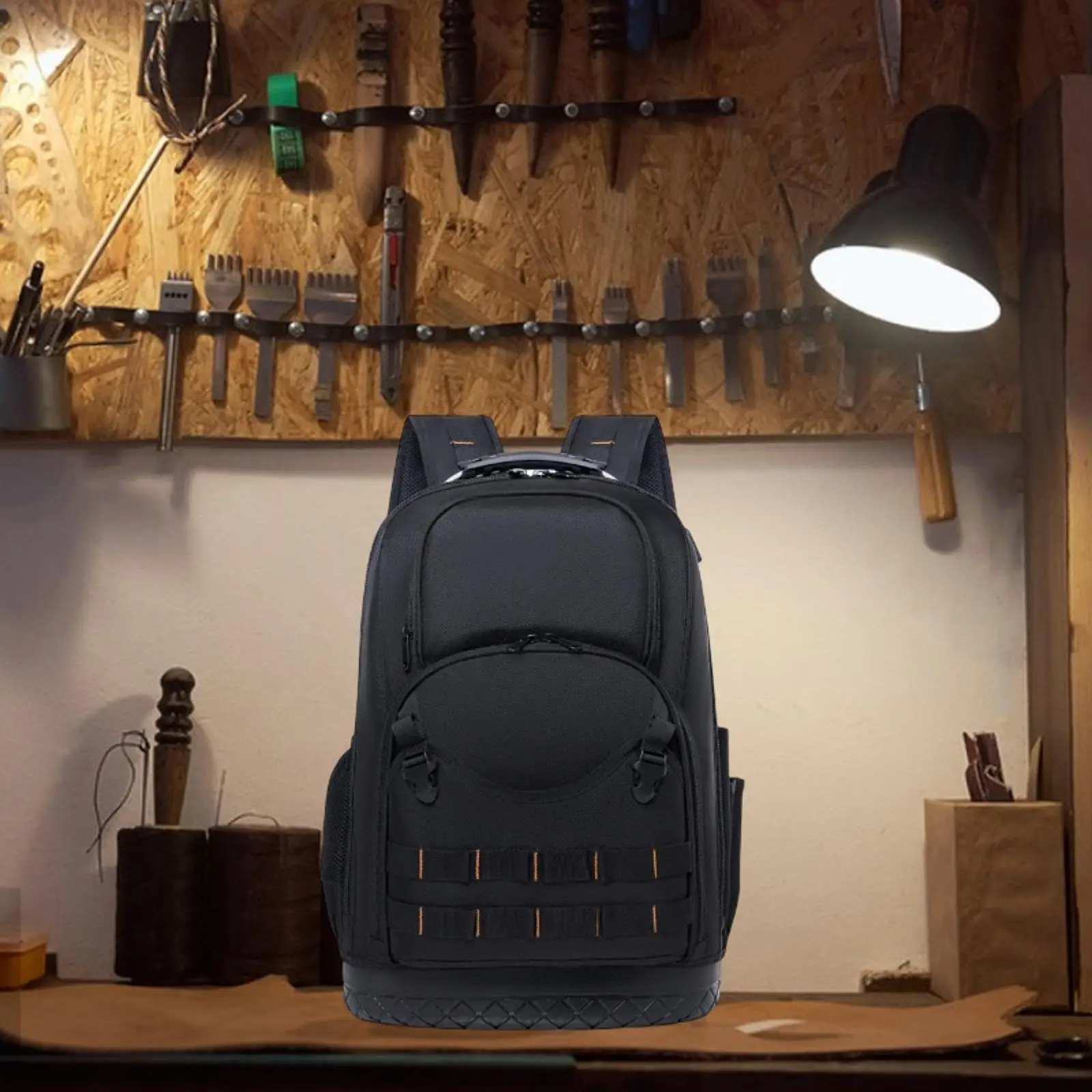 Zaino per attrezzi multifunzionale Accessorio multiuso portatile Zaino resistente di grande capacità Borsa per attrezzi Tasche multiple Industriale