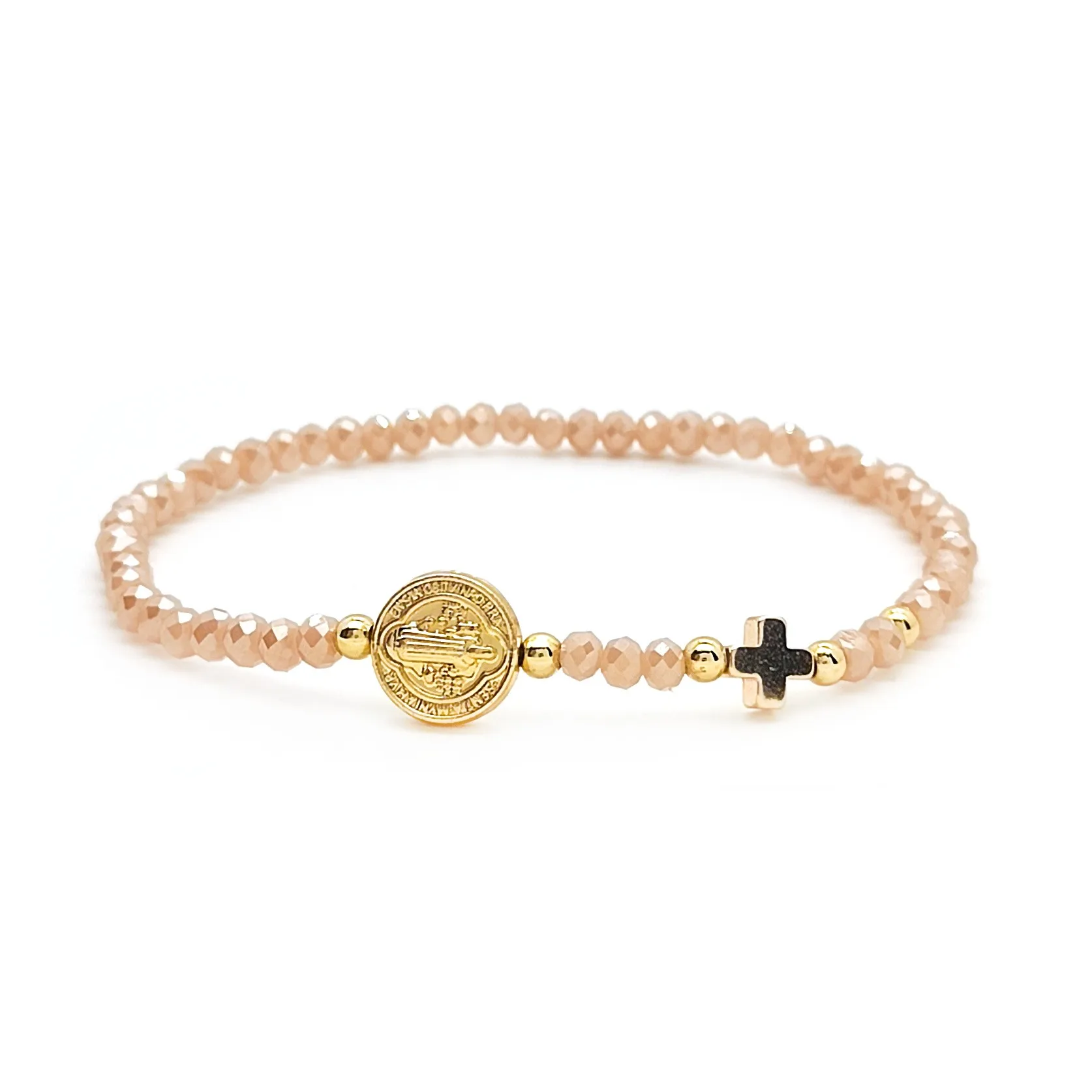 KKBEAD Damen-Armband mit Jesus-Kreuz, Perlenkristall, religiöser Schmuck, Geschenk, San Benito Pulseras, modisches Accessoire – Detail 6