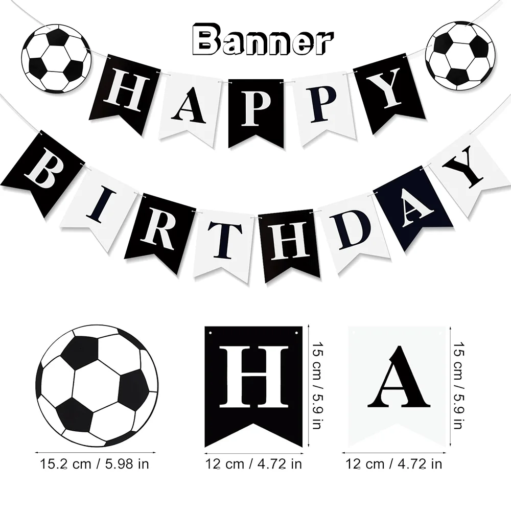 Fußball-Themenparty-Dekoration, Happy-Birthday-Banner, Fußball-Tischgeschirr, Popcorn-Box, Geschenktüte für Jungen und Mädchen, Sport-Fußball-Fans-Zubehör – Detail 13