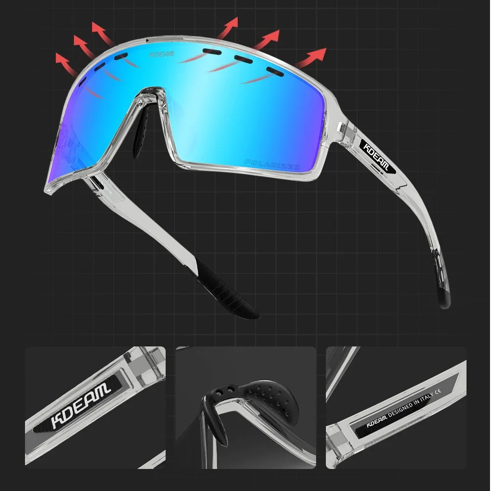

KIZN Integrated Outdoor Glasses Men Women Polarized Sports Myopia Sunglasses Windproof Prescription Goggles -0.50 to -6.0