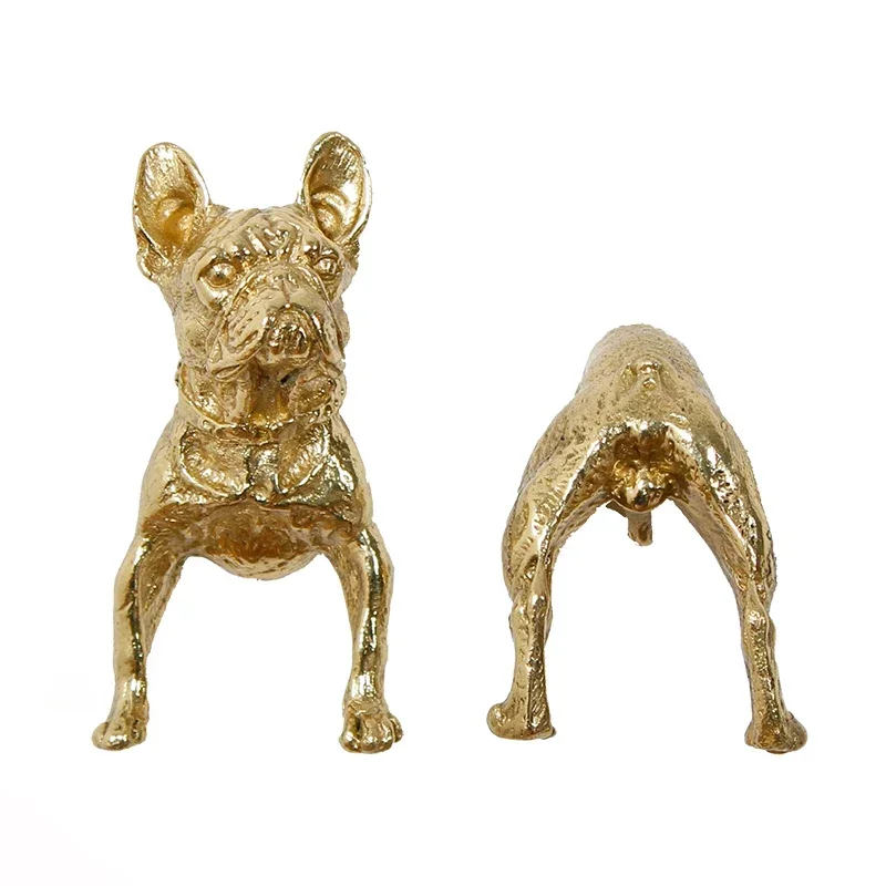 

Brass Dog Head Cabinet Door Knobs Gold Dog Tail Drawer Pulls Light Luxury Solid Simple Drawer Wardrobe Door