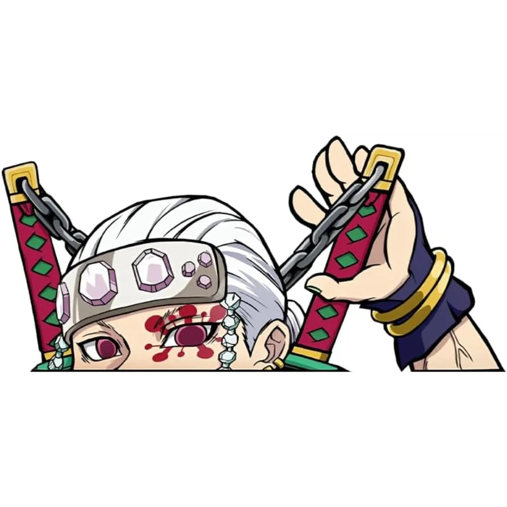 

Demon Anime Characters Peeker Stickers for Cars Laptop Skateboard Wall Decor UV Resistant