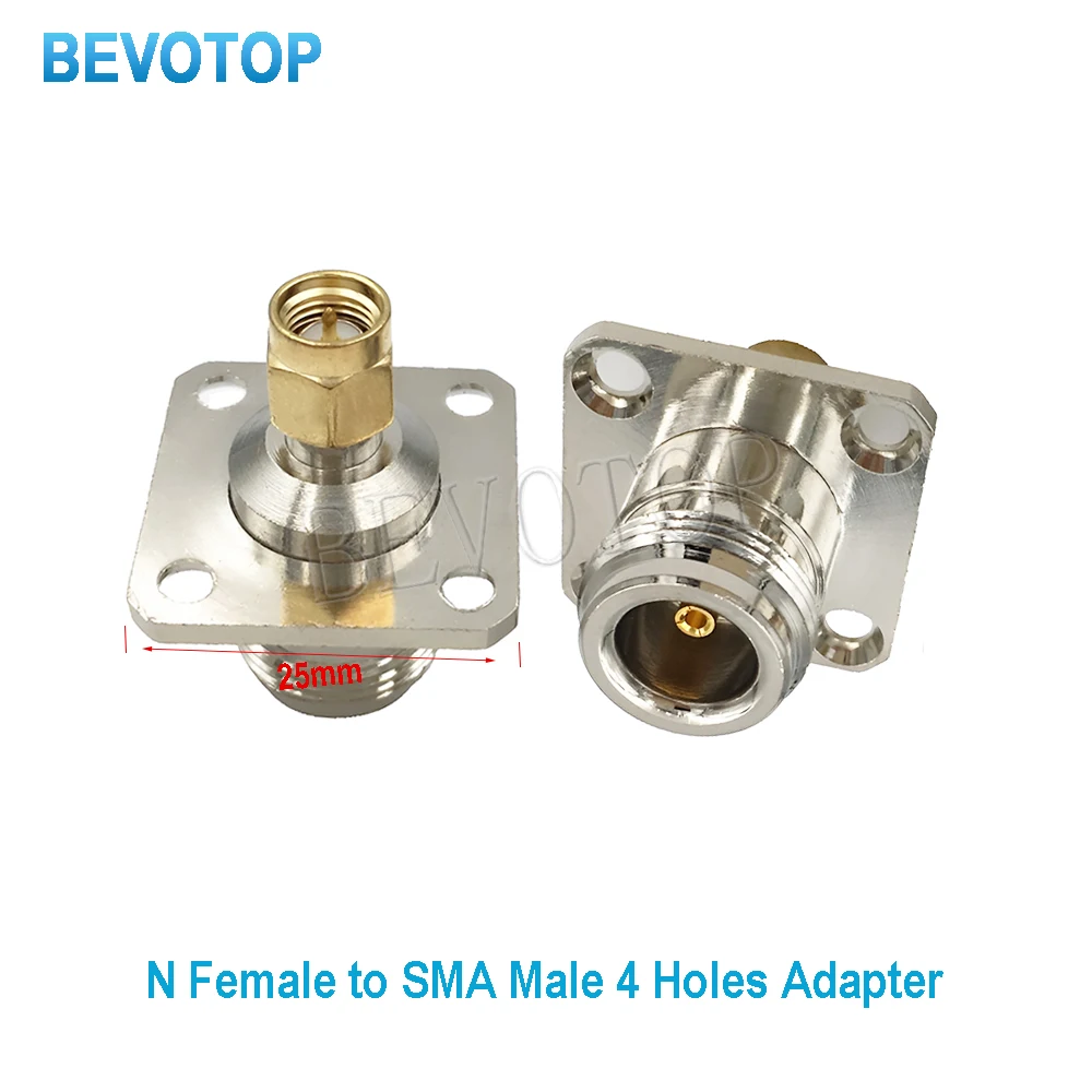 

10Pcs/lot N Type Female To SMA Male RF Connector Adapter Test Converter 4 Hole Flange Panel BEVOTOP
