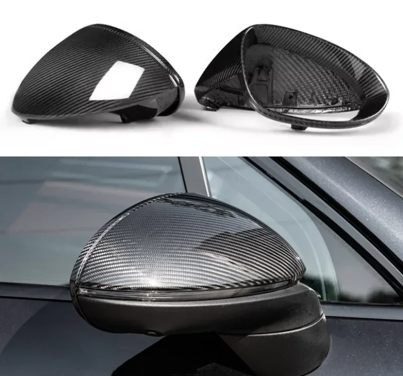 Real Forged Dry Carbon Fiber Replacement Side Door Mirror Cover For Porsche Cayenne Coupe / SUV 2018-2024