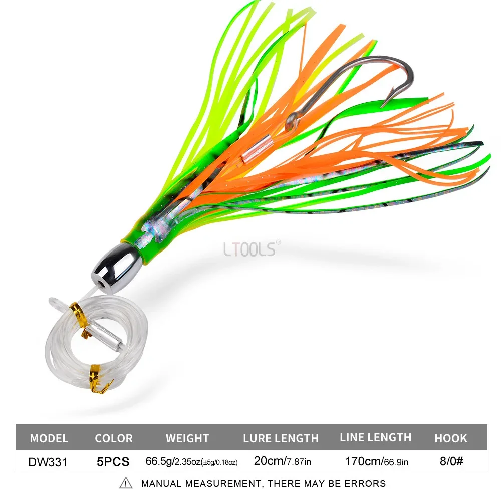 Imagem -02 - Lula Isca Macia para Corrico Iscas de Pesca Barco de Mar Profundo Isca de Atum Polvo Água Salgada Corrico Iscas Equipamento de Pesca 1pc 20cm66.5g
