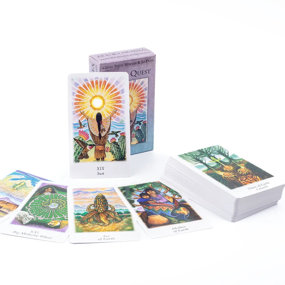 Hot Sales Vision Quest Tarot 78-Karten-Deck 10.3*6cm Schicksal Weissagung Tarot karten Wahrsagerei Kartenspiele Party Brettspiel