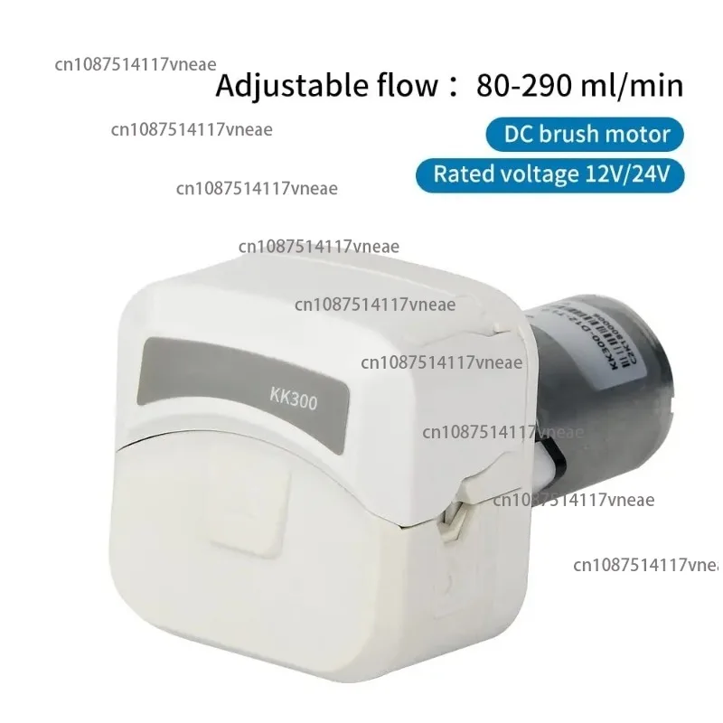 KK300-D 12V DC Motor Peristaltic Pump High-Flow Stainless Steel Liquid Dosing Pump with Quick Tube Change Food Grade