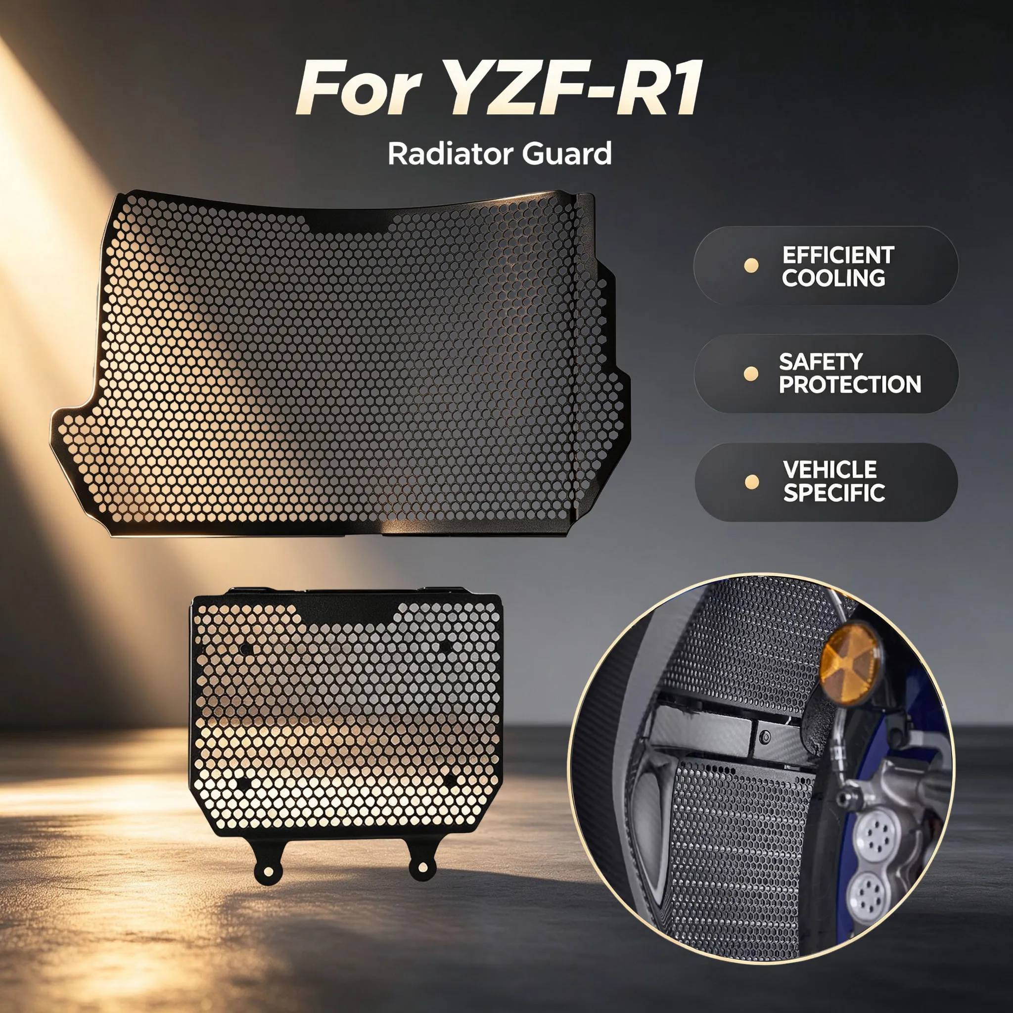 Motorcycle CNC Radiator Guard Grille Cover For YZF-R1 YZF-R1M YZFR1 YZFR1M 2015-2026 Protection Accessories