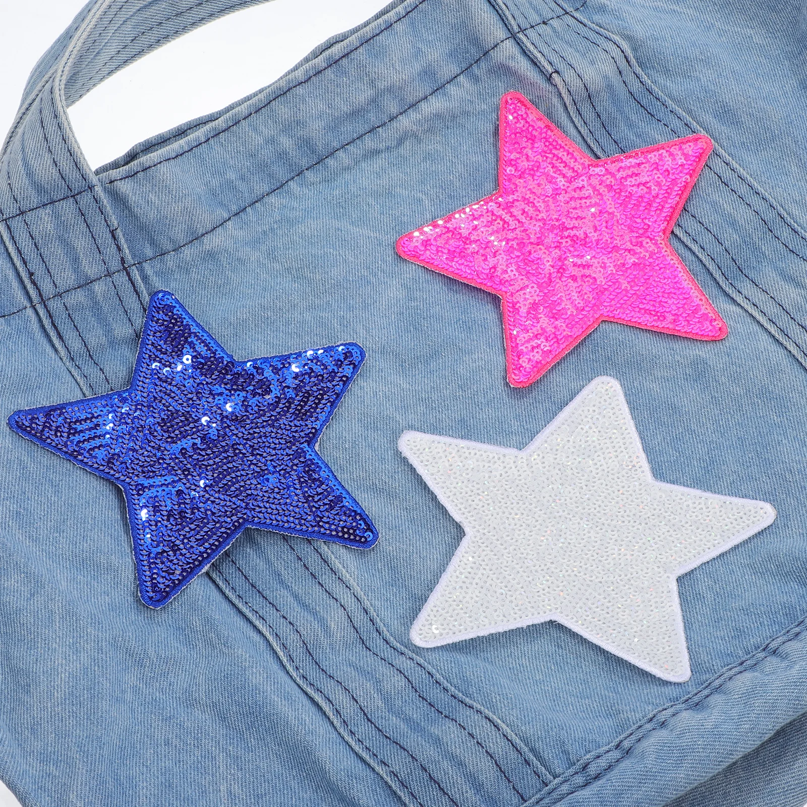 

10 Pcs Embroidered Cloth Patch Iron Sequin Glitter Applique Trucker Hat Jacket Bulk Star Clothes Wear Resistant Fade Proof