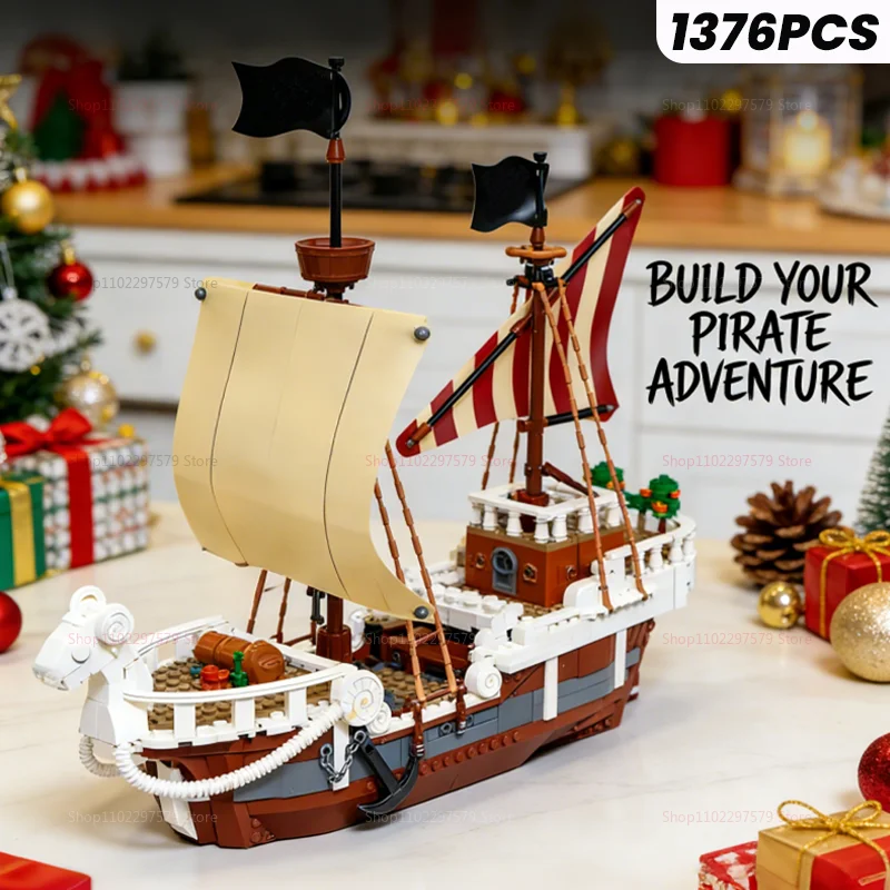 

1376pcs Adventure Ship Building Blocks Set High-difficulty assembly model Home Decor Christmas Gift DIY Toys for Kids and Adults