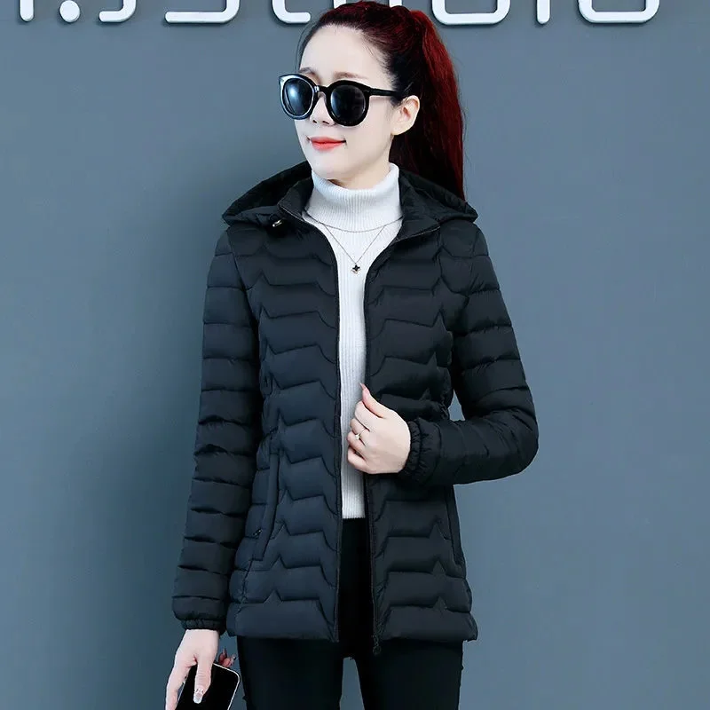 2023 New Winter Jacket Women Parkas Pocket Thicken Loose Warm Hooded Coat Jackets Female Korean Bread Parka Down Cotton Coats