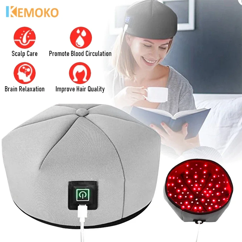 Hair Growth Cap Anti Hair Loss LED Red Light Therapy Devices Anxiety Stress Relief Head Pain Hat Scalp Relax Massager Helmet