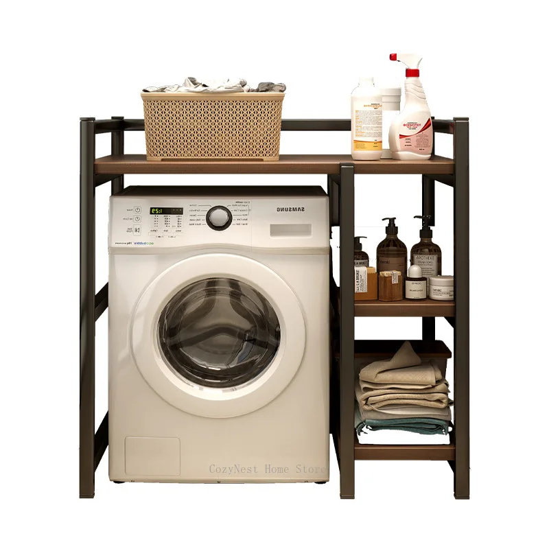 Over-Washing Machine Storage Shelf, Bathroom & Laundry Organizer Rack, Floor Stand for Detergent & Supplies
