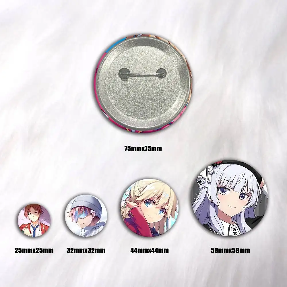 A-Classroom Of The Elite Snap-in Pins Cartoon Character Round Creative Brooches For Backpack Accessories Jewelry Gifts