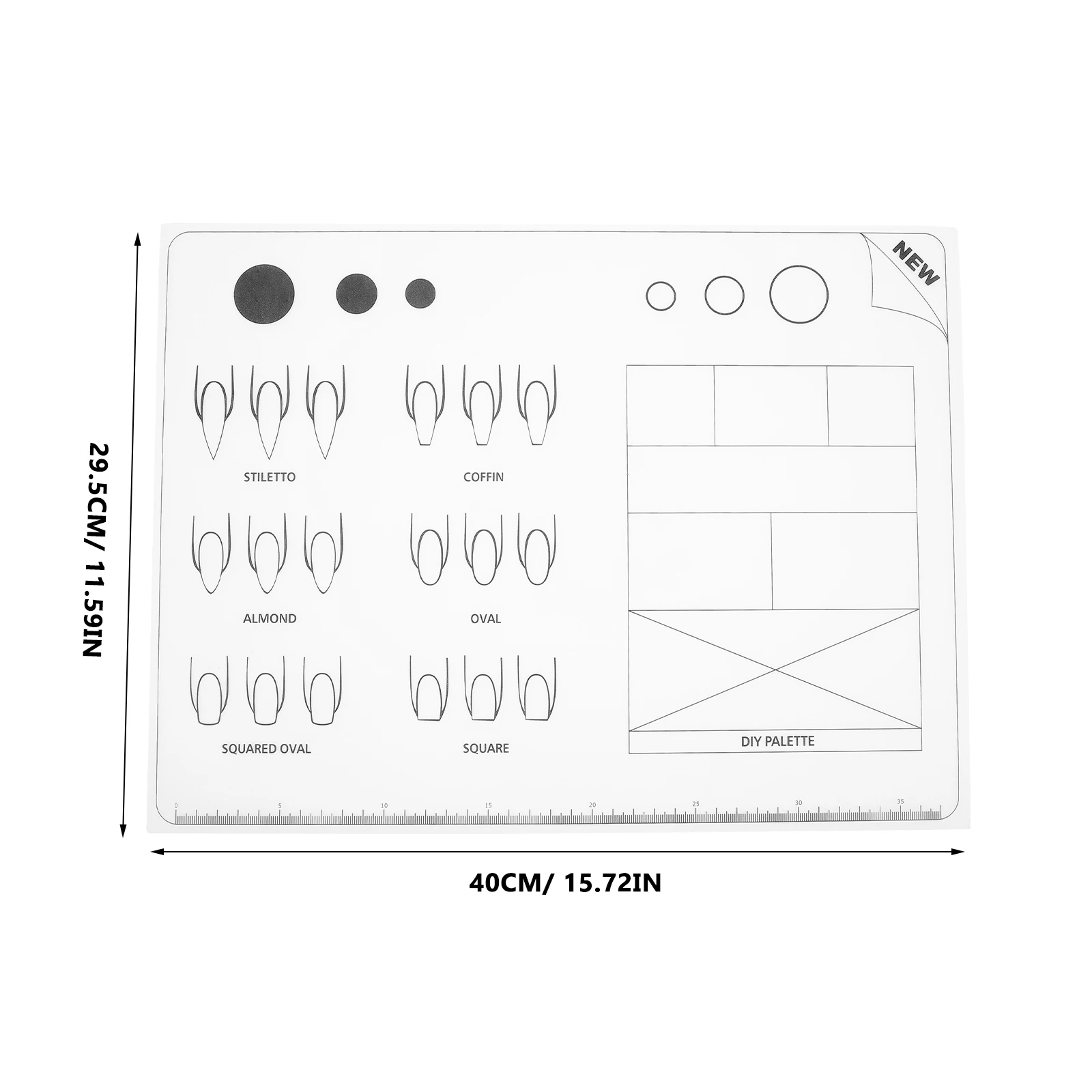 

Acrylic Nail Training Mat Silicone Sheet Practice Tool Perfect for Nail Art Design Application Acrylic Manicure Art Mat