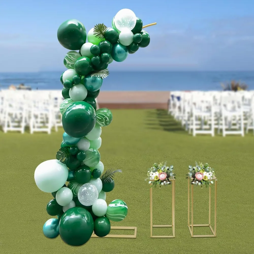 

Set of 3 Balloon Flower Backdrop Stands 6.56Ft 2 Flower Stand Sets Metal Balloon Arch Frame for Ceremony Birthday