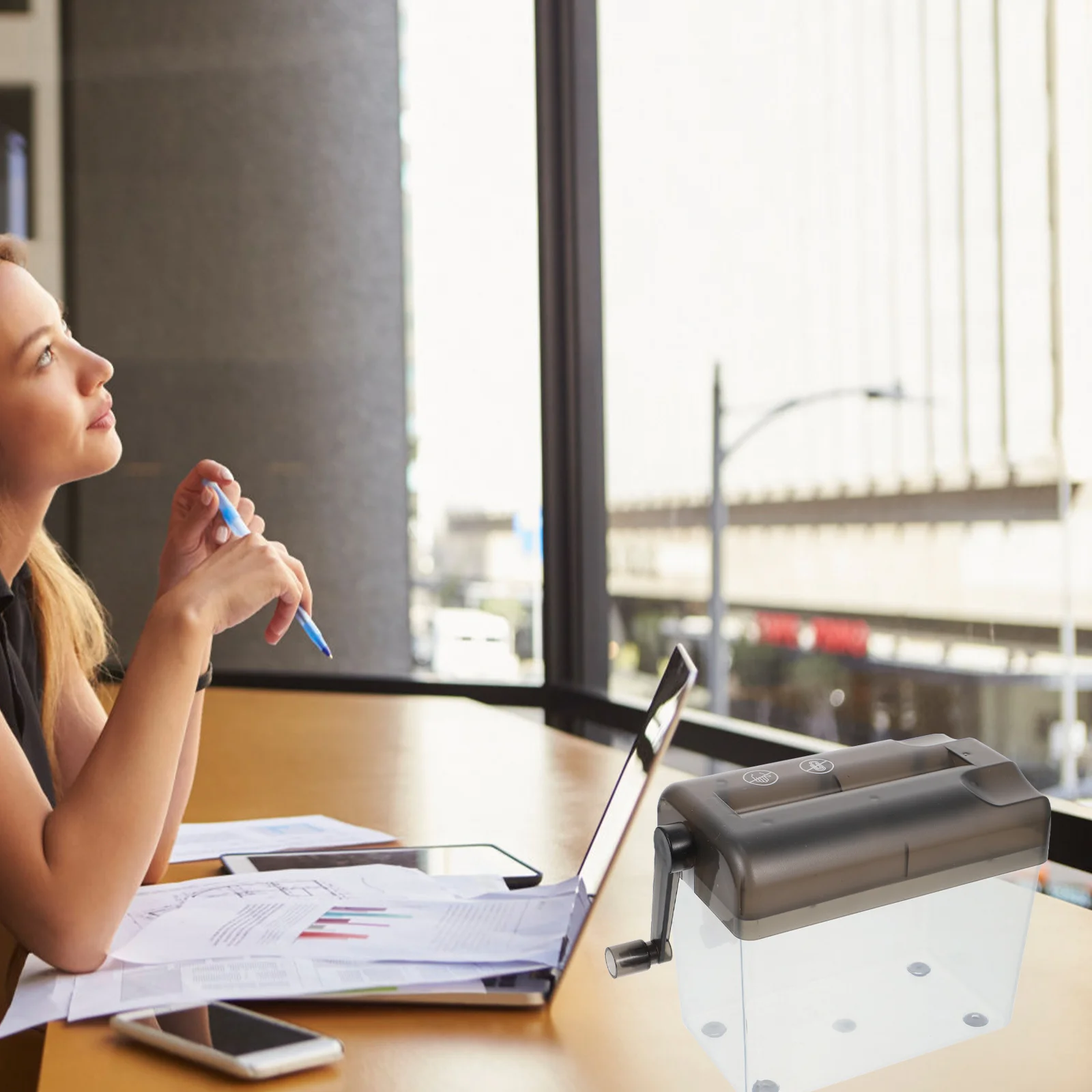 

Mini Shredder Manual Paper Cutting Tool Stylish Lightweight Portable Confidentiality Business Hand Shredder