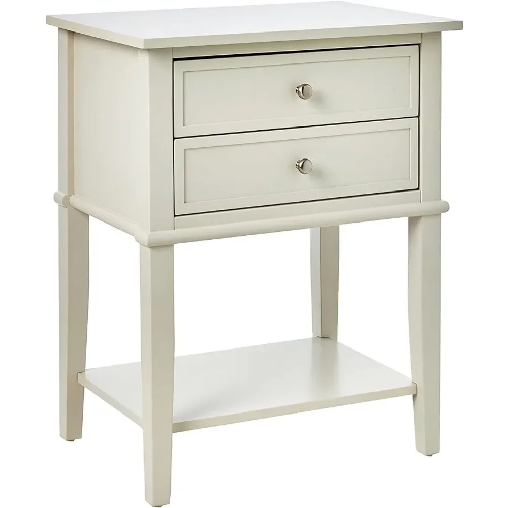 

Franklin 2 Drawers Bedside Table Soft White Accent Table Freight Free Home Furniture Bedroom