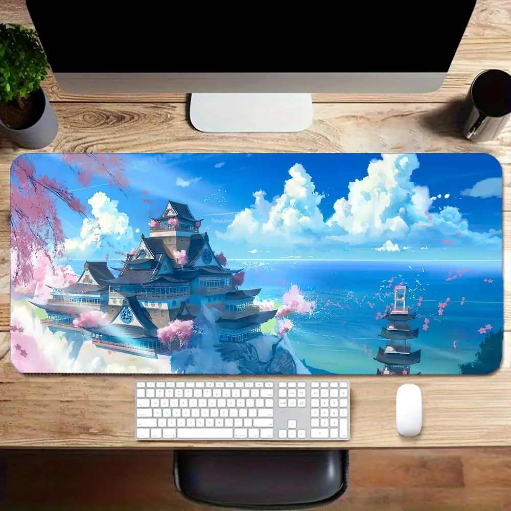 

Коврик для мыши в японском стиле, большой резиновый противоскользящий коврик для ПК, настольные аксессуары, коврик для мыши для офиса и геймера, коврики для клавиатуры, декоративный коврик