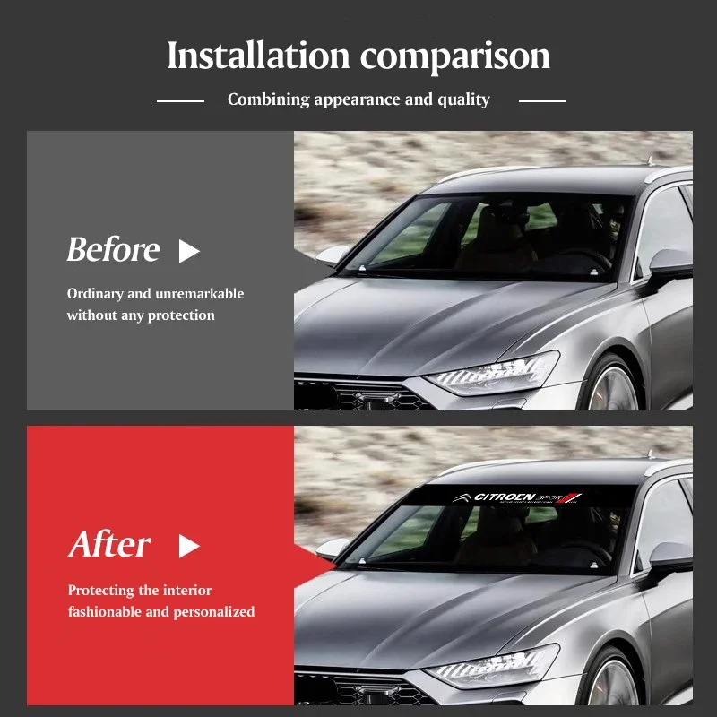 Car Windshield Decoration Sticker Decal Waterproof Accessories For Citroen C4 C3 C5 C5X E-C4 X E-C3 C-Elysee Berlingo C1 C6 C2