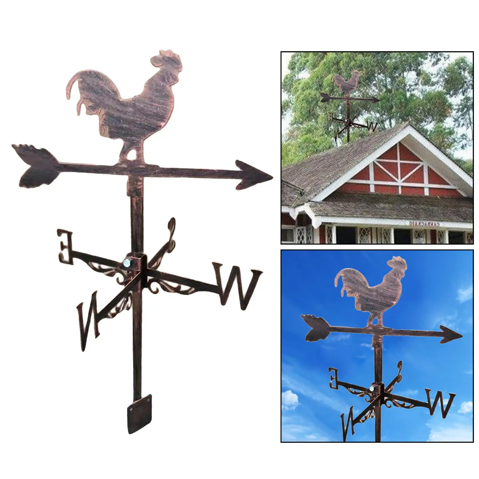 Architectural Steel Weather Vane Classic Wind Direction Metal Roof Ornament for Outdoor Shed Barn Pavilion