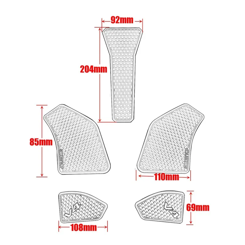 خزان وقود دراجة نارية منصات مضادة للانزلاق واقية الجر ملصق قبضة الركبة الغاز الشارات ل Ducati Panigale V4 2018-2024 فولت 4 #2