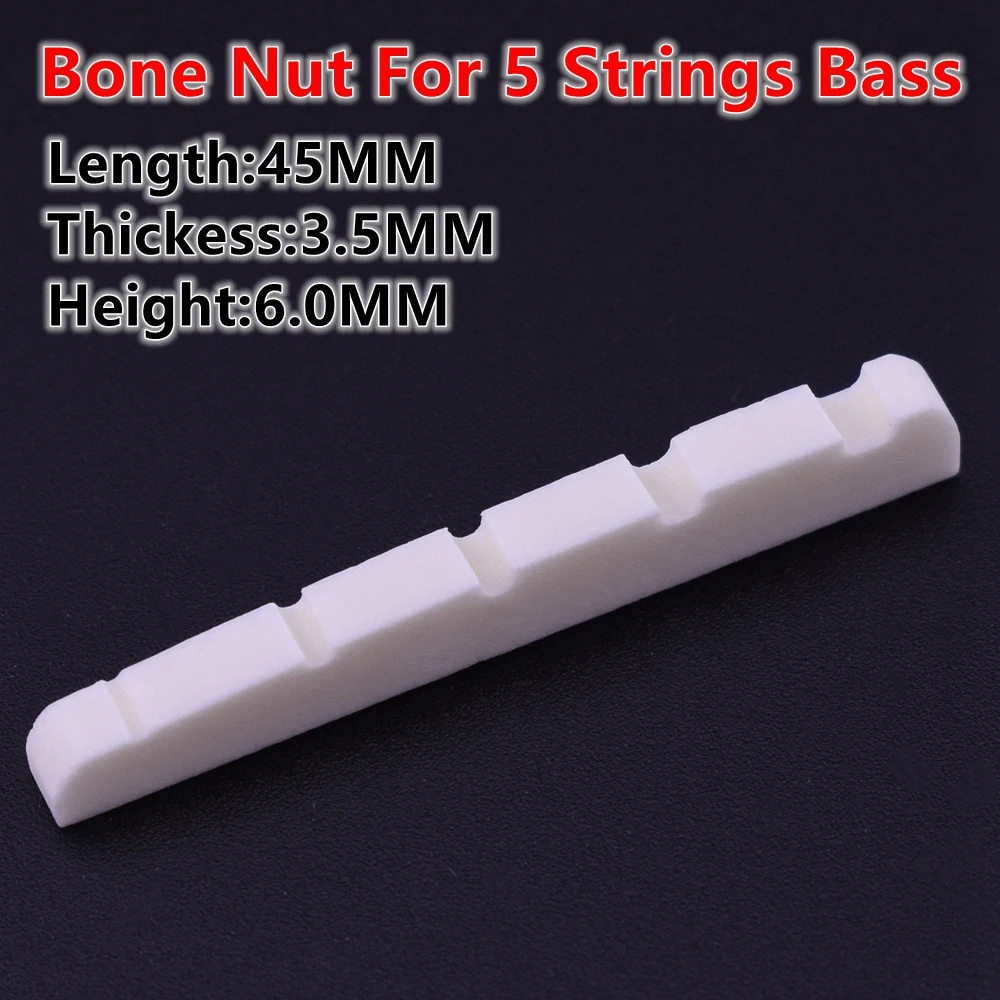 1 PieceReal Slotted Bone Nut For 4/5 Strings Bass (38MM/43MM/ 45MM * 3.5MM * 6MM )