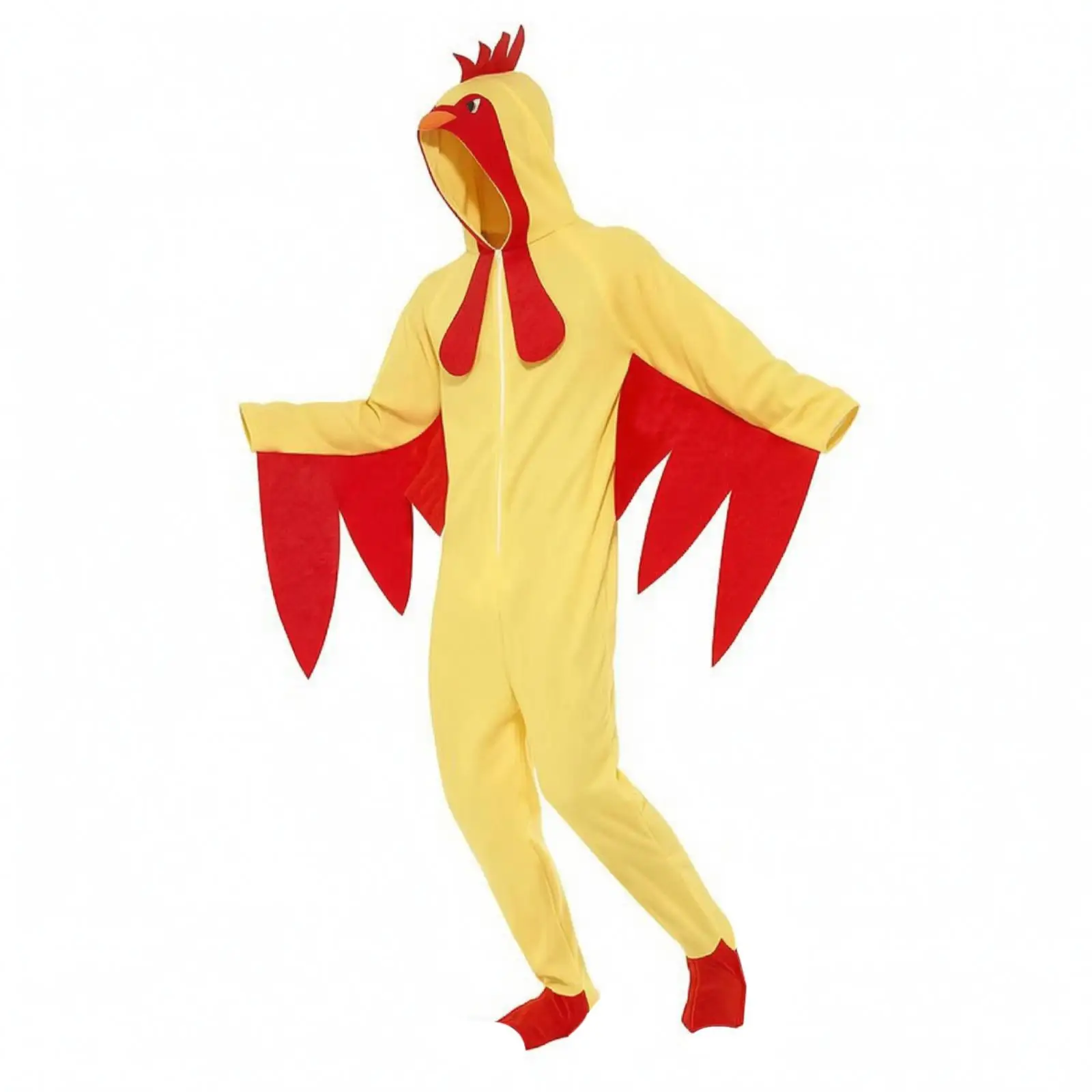 Warm Cotton Chicken Suit for Adults with Red Wattle for Stage Performance Halloween Dance Outfit Cosplay